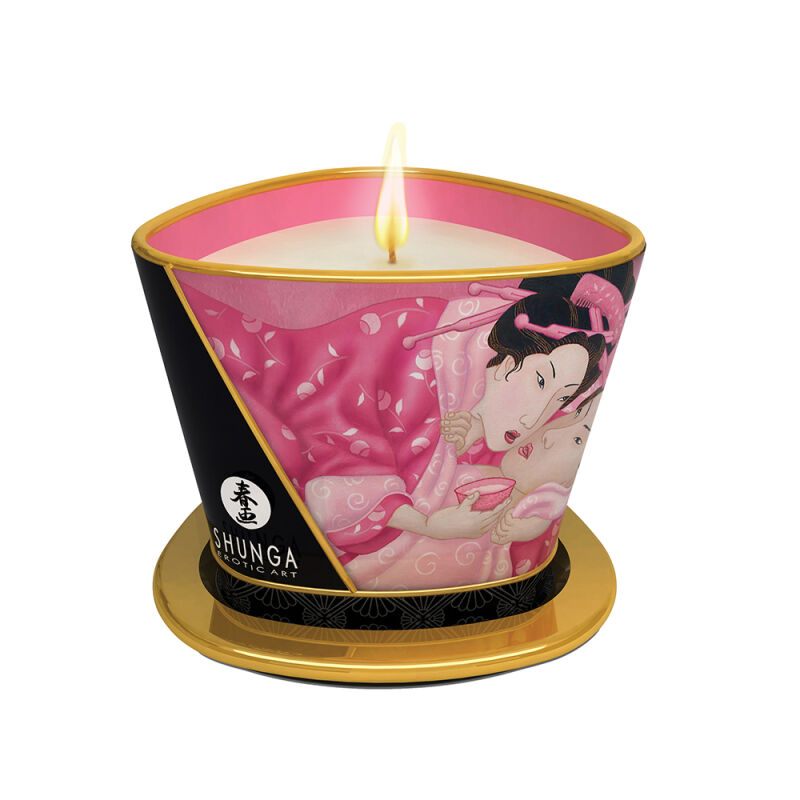 Shunga masažo aliejus-žvakė Afrodisia&Roses (170ml)