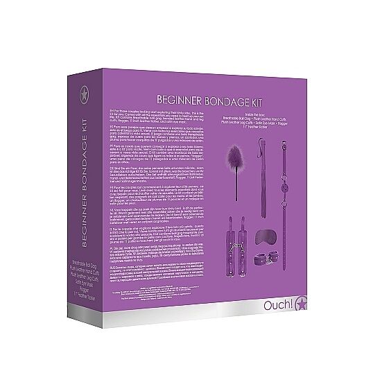Suvaržymo rinkinys Ouch! Beginners Bondage Kit (violetinis)