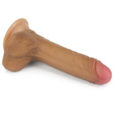 7'' Dual layered Silicone Nature Cock Brown