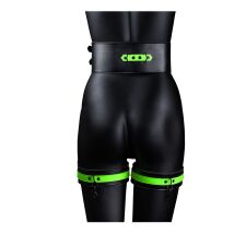 (BO) Thigh Cuffs & Belt - GitD - Neon Green/Black - S/M