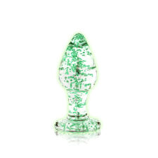 (BO) Glass Butt Plug - Glow in the Dark - Large -  Clear